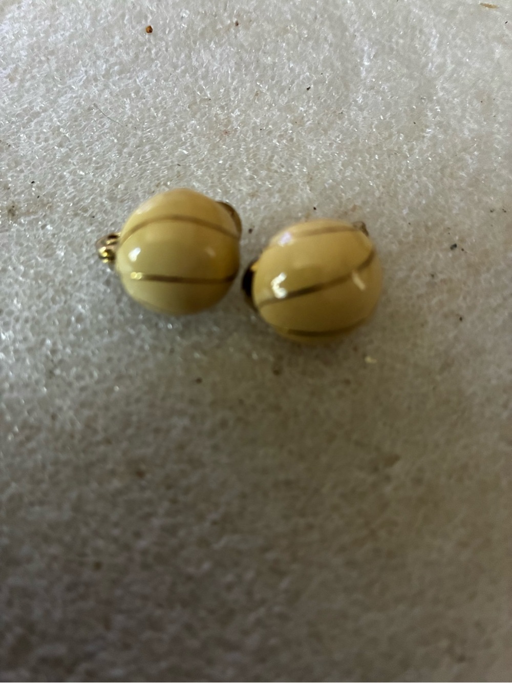 Cream enamel Monet earrings